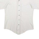 VAN HEUSEN Mens White & Cream Short Sleeve Cotton Blend Shirt S Casual Summer