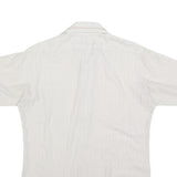 VAN HEUSEN Mens White & Cream Short Sleeve Cotton Blend Shirt S Casual Summer