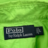 Polo By Ralph Lauren Short Sleeve Shirt - Large Green Cotton