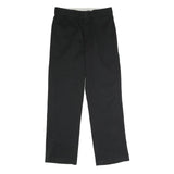 DICKIES Mens Polyester Blend Black Classic Straight Trousers W32 L32 Workwear