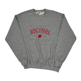 Made In USA Wisconsin Badgers Lee College Sweatshirt - Large Grey Cotton
