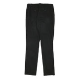 LACOSTE Womens Black Slim Cotton Blend Trousers W30 L32 Zip Casual