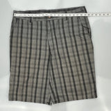 Dickies Checked Shorts - 36W 12L Grey Cotton