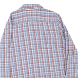 TOMMY HILFIGER Mens Blue & Red Check Shirt L Cotton Blend Classic Fit Casual