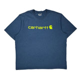 Carhartt Spellout T-Shirt - 2XL Blue Cotton