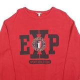 EXPRESS Mens Red Crew Neck S Sweatshirt Cotton Blend Pullover Printed Logo