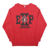 EXPRESS Mens Red Crew Neck S Sweatshirt Cotton Blend Pullover Printed Logo