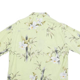 PARADISE MOTION Mens Green Floral Cotton Blend Shirt L Relaxed Summer Beachwear