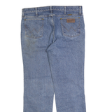 WRANGLER Mens Blue Cotton Denim Regular Fit Straight Leg Medium W36 L32 Zip