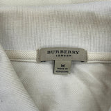 Burberry London Polo Shirt - Medium Cream Cotton