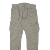 LIONEL Mens Cotton Blend Beige Relaxed Cargo Jogger Trousers W29 L27 Casual