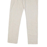 TOMMY HILFIGER Mens Regular Fit Beige Cotton Blend Trousers W32 L30 Casual Smart