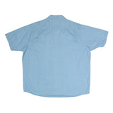 WRANGLER Mens Blue Casual Shirt XL Cotton Blend Button Front Short Sleeve