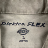 Flex Dickies Short Sleeve Shirt - Large Beige Cotton Blend
