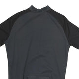 THOMAS Mens Black & Grey Cycling Jersey L Short Sleeve 1/4 Zip Sports Top