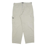 PRIORITY Mens Cotton Blend Beige Regular Cargo Trousers W36 L30 Work Utility