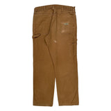Wrangler Carpenter Pants - 35W 32L Brown Cotton Blend