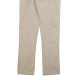NIKE Womens Beige Slim Straight Woven Cotton Blend Trousers W28 L28 Zip Pocket