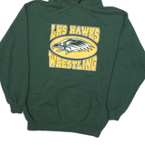 JERZEES Mens Green LHS Hawks Wrestling Pullover Hoodie M Cotton Blend