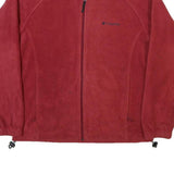 COLUMBIA Mens Red Jacket L Polyester Blend Plain Zip Outdoor Warm Casual