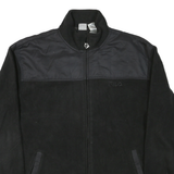 FILA Mens Black Outdoor Zip Jacket L Polyester Blend Microfibre Plain Relaxed