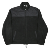 FILA Mens Black Outdoor Zip Jacket L Polyester Blend Microfibre Plain Relaxed