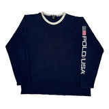 Polo By Ralph Lauren Spellout Long Sleeve T-Shirt - XL Navy Cotton