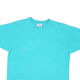 HANES Womens Blue T-Shirt L Short Sleeve Crew Neck Plain Casual Cotton Blend