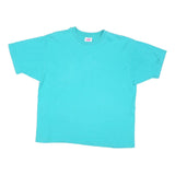 HANES Womens Blue T-Shirt L Short Sleeve Crew Neck Plain Casual Cotton Blend