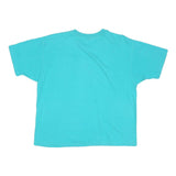 HANES Womens Blue T-Shirt L Short Sleeve Crew Neck Plain Casual Cotton Blend