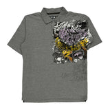 Urban Art Ecko Unltd Graphic Polo Shirt - Large Gray Cotton