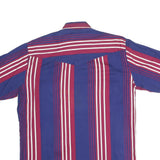 COWBOY TURTLE Mens Blue & Maroon Striped Shirt M Button-Down Collar Cotton