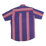 COWBOY TURTLE Mens Blue & Maroon Striped Shirt M Button-Down Collar Cotton