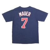 MAJESTIC Mens Blue Twins 7 Graphic T-Shirt M Short Sleeve Crew Neck Baseball