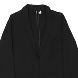 H&M Womens Black Jacket S Polyester Blend Plain Button Closure Classic Fit