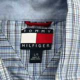 Tommy Hilfiger Checked Short Sleeve Shirt - Large Blue Cotton