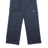DICKIES Womens Cotton Blend Navy Blue Loose Straight Trousers W26 L30 Workwear