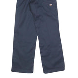 DICKIES Womens Cotton Blend Navy Blue Loose Straight Trousers W26 L30 Workwear