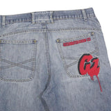 ROX Mens Shorts Blue Casual Cotton Blend M W34 Graffiti Graphic