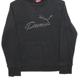 PUMA Womens Black Hoodie M Cotton Blend Pullover Casual Sports Sweatshirt
