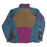 VILLE FRANCHE Womens Blue & Purple Nylon Zip Jacket M Colourblock Casual