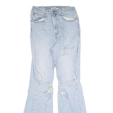LEVI'S Womens Light Blue Denim Regular Fit Flared Jeans W27 L30 Distressed