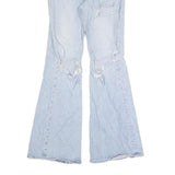 LEVI'S Womens Light Blue Denim Regular Fit Flared Jeans W27 L30 Distressed