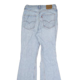 LEVI'S Womens Light Blue Denim Regular Fit Flared Jeans W27 L30 Distressed