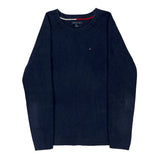 Tommy Hilfiger Branding On Sleeves Tommy Hilfiger Sweater - Medium Navy Cotton