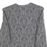 MARINA RINALDI Womens Black Jacket M Polyester Blend Button Paisley Pattern