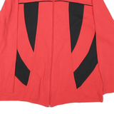 Mens Red & Black Zip Polyester Blend Casual Jacket L Plain Colourblock
