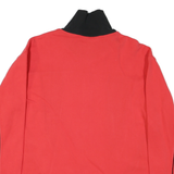 Mens Red & Black Zip Polyester Blend Casual Jacket L Plain Colourblock