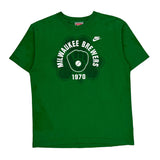 Milwaukee Brewers Nike Graphic T-Shirt - Large Green Cotton