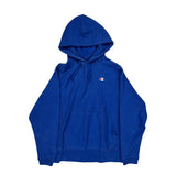 Reverse Weave Champion Hoodie - Small Blue Cotton